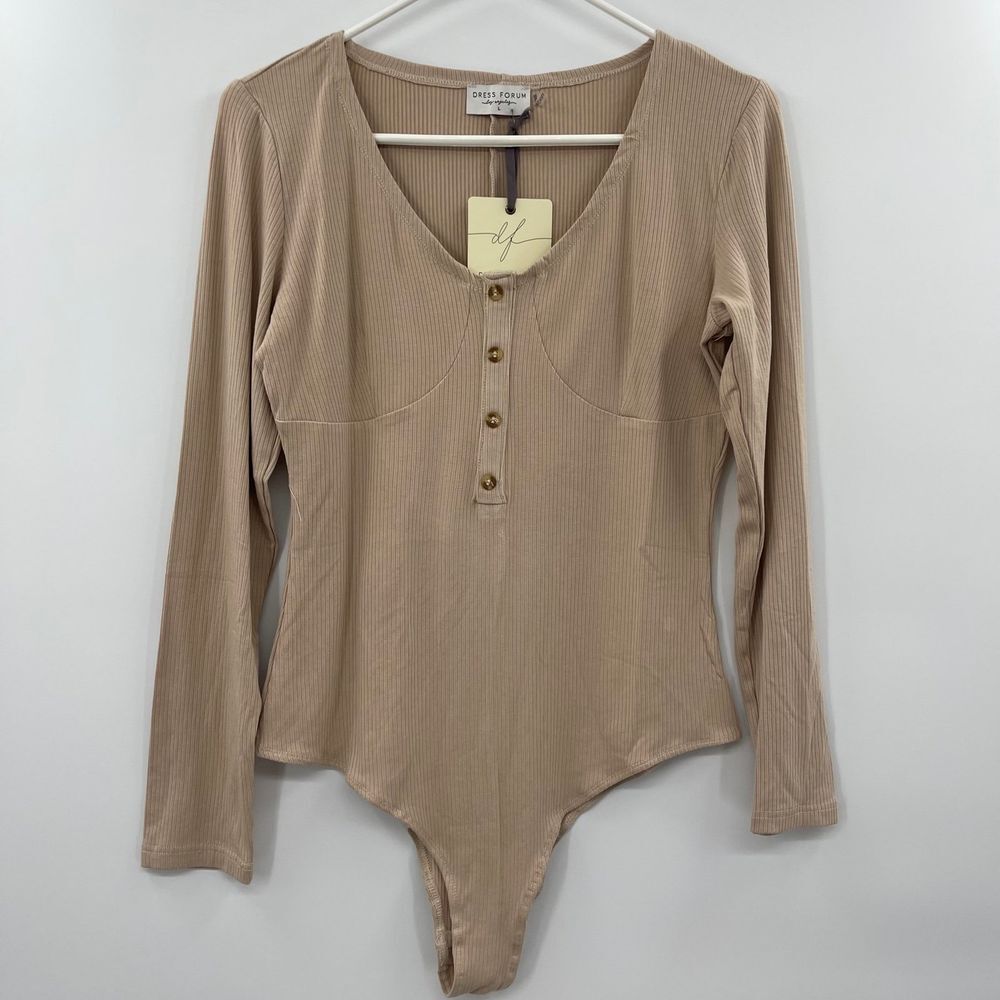 NWT DRESS FORUM RIBBED BODYSUIT‎ SIZE LARGE